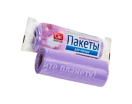 Мешки для мусора 35 л, ароматизированные, сиреневые, в рулоне 20 шт., ПНД, 12 мкм, 560х530 мм, GRIFON Полевые Цветы, 100-034 в Рославле