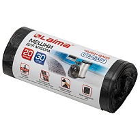 Мешки для мусора 20 л, черные, в рулоне 30 шт., ПНД, 8 мкм, 500х450 мм, LAIMA, 601376 в Рославле