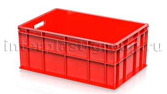 Ящик для молока, мяса, овощей и фруктов сплошной усиленный красный в Рославле