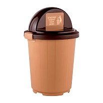 Мусорный бак с крышкой - клавишей 105 л бежевый 105 бежевый в Рославле