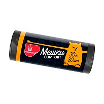 Мешки для мусора 30 л, черные, в рулоне 30 шт., ПНД, 7 мкм, 560х480 мм, Comfort, М0291 (МН 30-30ч) в Рославле Мешки для мусора 30 л, черные, в рулоне 30 шт., ПНД, 7 мкм, 560х480 мм, Comfort, М0291 (МН 30-30ч) в Рославле