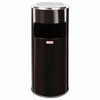 Урна с пепельницей 27 л, нержавеющая сталь, черная, LAIMA PROFESSIONAL в Рославле