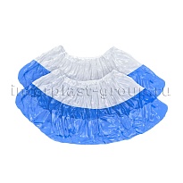 Бахилы бело-синие 1000 шт (500 пар), 48 мкм, двойная подошва, с одной резинкой, Эконом+ в Рославле