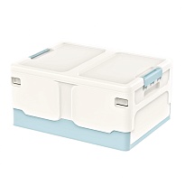 Ящик пластиковый складной белый, дно голубое, 480х360х240 мм в Рославле