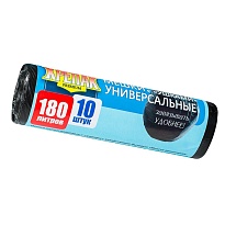 Мешки для мусора 180 л, с ушками, черные, в рулоне 10 шт., ПНД, 20 мкм, 1150х800 мм, Крепак, 4607075710498 в Рославле Мешки для мусора 180 л, с ушками, черные, в рулоне 10 шт., ПНД, 20 мкм, 1150х800 мм, Крепак, 4607075710498 в Рославле