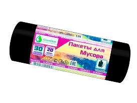 Мешки для мусора 30 л, черные, в рулоне 20 шт., ПНД, 7 мкм, 600х500 мм, MIRPACK Classik, 302040 в Рославле Мешки для мусора 30 л, черные, в рулоне 20 шт., ПНД, 7 мкм, 600х500 мм, MIRPACK Classik, 302040 в Рославле