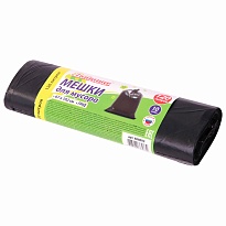 Мешки для мусора 120 л, черные, в рулоне 10 шт., ПНД, 11 мкм, 1020х670 мм, Любаша, 608093 в Рославле