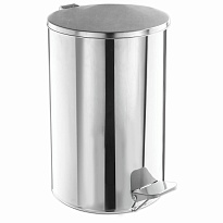 Ведро для мусора с педалью, усиленное, Титан, 20 л, кольцо под мешок, нержавеющая сталь, хром в Рославле