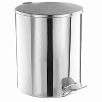 Ведро для мусора с педалью, усиленное, ТИТАН, 7 л, кольцо под мешок, нержавеющая сталь, хром в Рославле