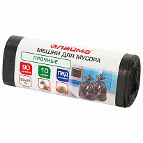 Мешки для мусора 90 л, черные, в рулоне 10 шт., ПВД, 25 мкм, 950х600 мм, LAIMA, 605332 в Рославле Мешки для мусора 90 л, черные, в рулоне 10 шт., ПВД, 25 мкм, 950х600 мм, LAIMA, 605332 в Рославле