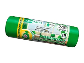 Мешки для мусора 240 л, ароматизированные, зеленые, в рулоне 10 шт., ПВД 45 мкм, 1300х930 мм, PREMIUM+, 240108301 в Рославле Мешки для мусора 240 л, ароматизированные, зеленые, в рулоне 10 шт., ПВД 45 мкм, 1300х930 мм, PREMIUM+, 240108301 в Рославле