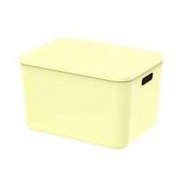 Ящик пластиковый вкладываемый светло-желтый 410х305х245 мм в Рославле Ящик пластиковый вкладываемый светло-желтый 410х305х245 мм в Рославле