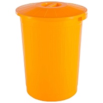 Мусорный бак с крышкой 60 л желтый 60 желтый в Рославле