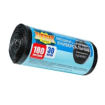Мешки для мусора 180 л, с ушками, черные, в рулоне 30 шт., ПНД, 20 мкм, 1150х800 мм, Крепак, 4607075710399 в Рославле Мешки для мусора 180 л, с ушками, черные, в рулоне 30 шт., ПНД, 20 мкм, 1150х800 мм, Крепак, 4607075710399 в Рославле
