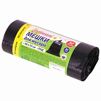 Мешки для мусора 30 л, черные, в рулоне 30 шт., ПНД, 7 мкм, 550х480 мм, Любаша, 608089 в Рославле Мешки для мусора 30 л, черные, в рулоне 30 шт., ПНД, 7 мкм, 550х480 мм, Любаша, 608089 в Рославле