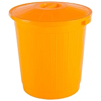 Мусорный бак с крышкой 50 л желтый 50 желтый в Рославле
