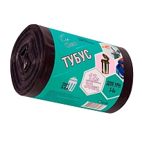 Мешки для мусора 12 л, черные, в рулоне 30 шт., ПНД, 6 мкм, 550х320 мм, Концепция Быта Tubus, 604936 в Рославле