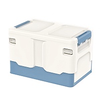 Ящик пластиковый складной белый, дно синее, 370х240х240 мм в Рославле