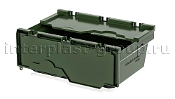 Вкладываемый контейнер KV 6422 с распашной крышкой темно-зеленый