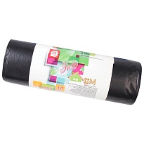 Мешки для мусора 220 л, черные, в рулоне 10 шт., ПВД, 29 мкм, 1100х830 мм, Концепция Быта ЭкоДом, 604924 в Рославле