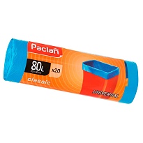 Мешки для мусора 80 л, синие, в рулоне 20 шт., ПНД, 12 мкм, 900х700 мм, PACLAN Classic, 606335 в Рославле