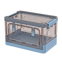 Ящик пластиковый складной прозрачный коричневый, дно синее, 360х235х230 мм, с колесиками в Рославле Ящик пластиковый складной прозрачный коричневый, дно синее, 360х235х230 мм, с колесиками в Рославле