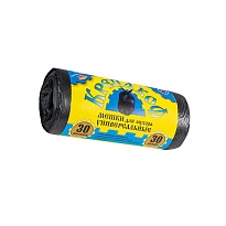 Мешки для мусора 30 л, с ушками, черные, в рулоне 30 шт., ПНД, 8 мкм, 580х460 мм, Крепакоф, 4607075710238 в Рославле Мешки для мусора 30 л, с ушками, черные, в рулоне 30 шт., ПНД, 8 мкм, 580х460 мм, Крепакоф, 4607075710238 в Рославле
