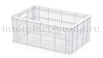 Ящик для молока, мяса, овощей и фруктов большая перфорация дно перфорированное белый в Рославле Ящик для молока, мяса, овощей и фруктов большая перфорация дно перфорированное белый в Рославле