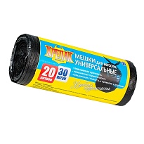 Мешки для мусора 20 л, черные, в рулоне 30 шт., ПНД, 10 мкм, 550х440 мм, Крепак, 4607075710092 в Рославле Мешки для мусора 20 л, черные, в рулоне 30 шт., ПНД, 10 мкм, 550х440 мм, Крепак, 4607075710092 в Рославле