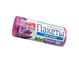 Мешки для мусора 30 л, ароматизированные, Лаванда, сиреневые, в рулоне 20 шт., ПНД, 9 мкм, 560х530 мм, GRIFON Aroma, 101-020 La в Рославле