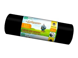 Мешки для мусора 180 л, ароматизированные, черные, в рулоне 10 шт., ПВД, 100 мкм, 1100х930 мм, Добрыня, Dob18010black в Рославле Мешки для мусора 180 л, ароматизированные, черные, в рулоне 10 шт., ПВД, 100 мкм, 1100х930 мм, Добрыня, Dob18010black в Рославле