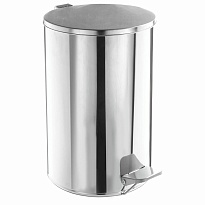 Ведро для мусора с педалью, усиленное, ТИТАН, 10 л, кольцо под мешок, нержавеющая сталь, хром в Рославле