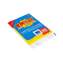 Мешки для мусора 20 л, с ручками, черные, в пачке 20 шт., ПНД, 10 мкм, 550х440 мм, Крепак, 4607075710023 в Рославле